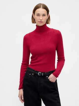Pointelle Turtleneck Sweater | Gap (US)