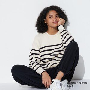 SMOOTH COTTON RELAXED FIT STRIPED CREW NECK JUMPER | UNIQLO (UK)