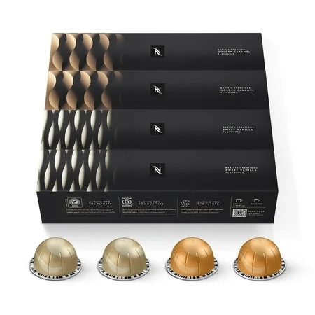 Nespresso Capsules Vertuo, Medium Roast Coffee, Variety Pack, Sweet Vanilla, Golden Caramel, 40-Count Coffee & Espresso Pods, Brews 7.77 oz | Walmart (US)
