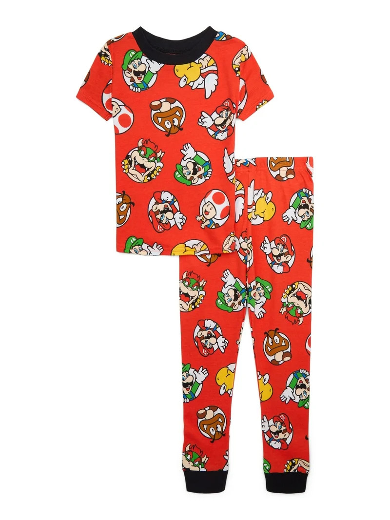 Super Mario Boys Cotton Pajama Set, 2-Piece, Sizes 4-10 | Walmart (US)