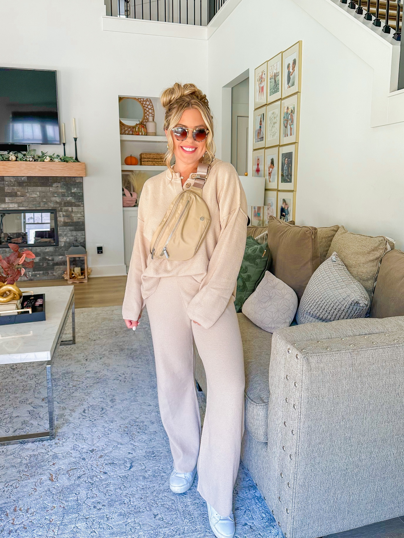 Amazon two piece sweater set. Amazon finds. Amazon cozy finds. Lounge wear, fall outfit. Fall find 