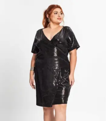 Vestido Plus Size Feminino Em Paetê Secret Glam Preto | Dafiti (BR)