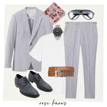 For the cool dad at any age! Seer sucker jacket and pant. This version is a little dressier with a lace up shoe but a sneakers looks pretty great as well! 
Don’t forget the accessories like a pocket square sunnies and a piece of jewelry like this silver cuff by David yurman! Great gifts
What to wear to a wedding 

#LTKWedding #LTKMens #LTKGiftGuide