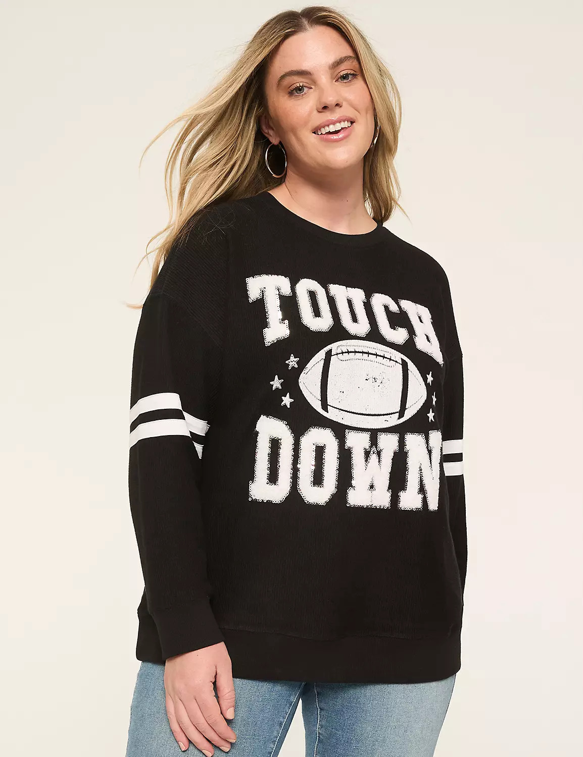 Long Sleeve Crew Neck Sweatshirt wi | LaneBryant | Lane Bryant (US)