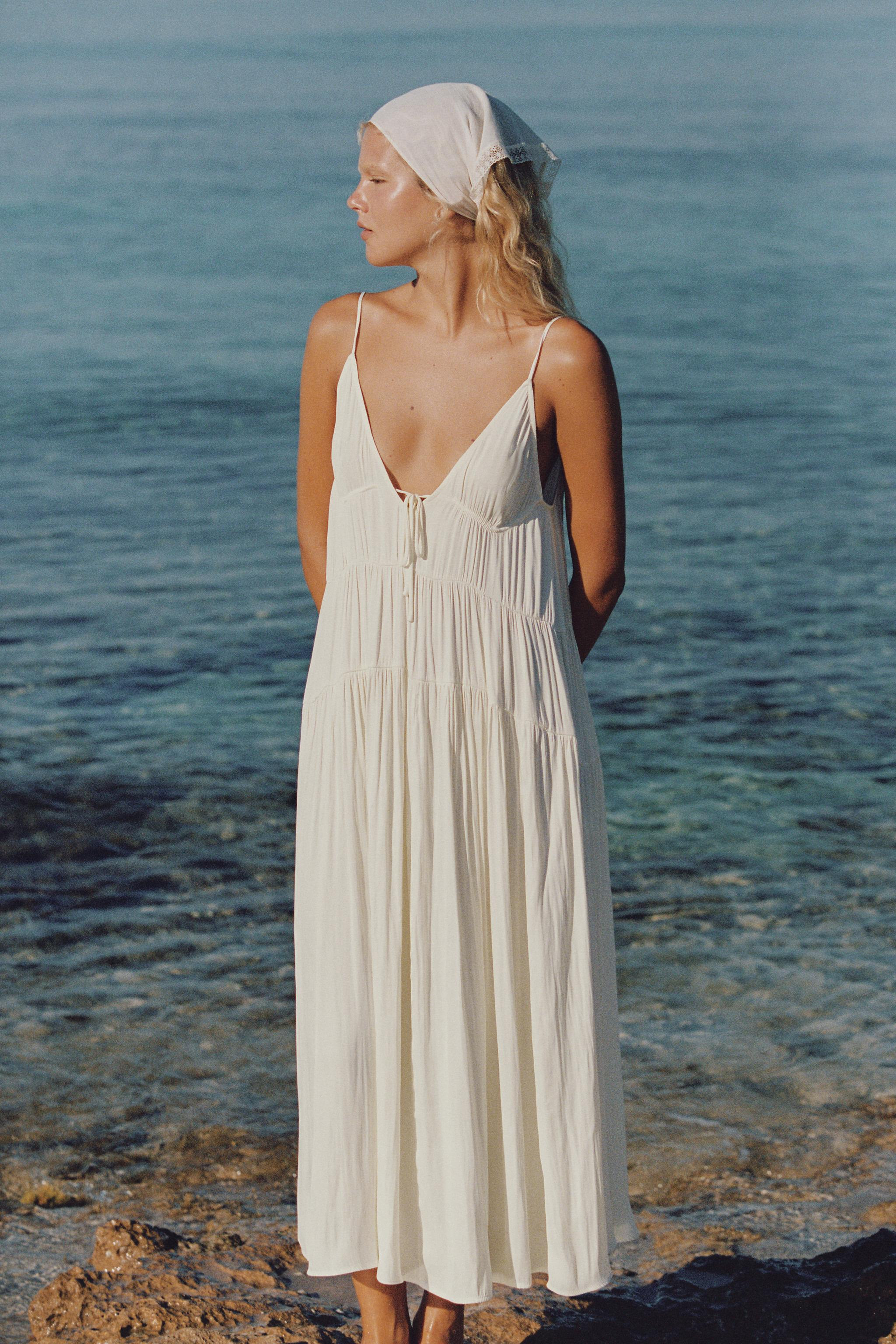 FLOWY RUFFLED MIDI DRESS | Zara US