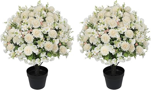 24" Artificial Daisy Flowers for Outdoors, Set of 2 - UV Resistant Faux Potted Eucalyptus Plants ... | Amazon (US)
