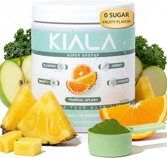 Kiala Nutrition Super Greens, Organic Greens Powder with Spirulina & Chlorella for Digestion, Gut... | Amazon (US)