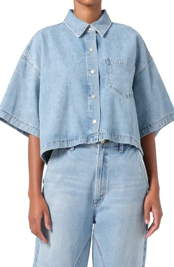 AGOLDE Rona Boxy Crop Denim Shirt | Nordstrom | Nordstrom