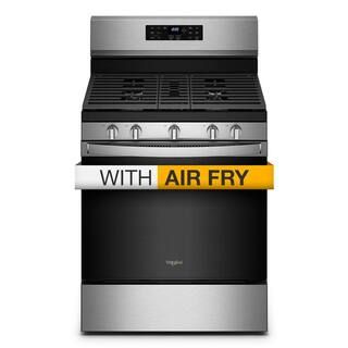Whirlpool 30 in. 5.0 cu.ft. Gas Range with Air Fry in Fingerprint Resistant Stainless Steel WFG55... | The Home Depot