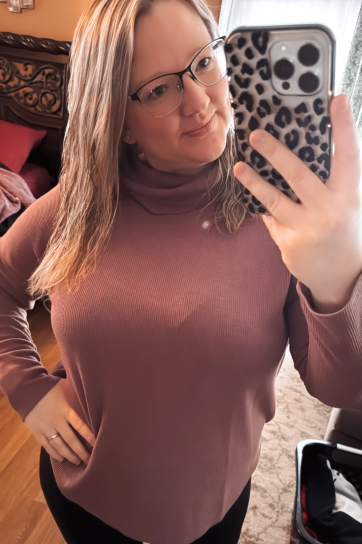 The coziest turtle neck thermal top, but not that hot ☺️ Lovin the mauve color too🫶🏼

#LTKStyleTip #LTKFindsUnder50 #LTKPlusSize