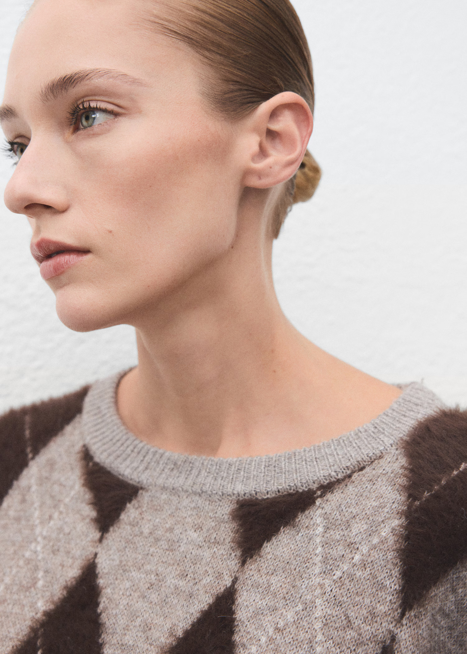 Diamond-patterned knitted sweater | Mango (US/MX/AU)