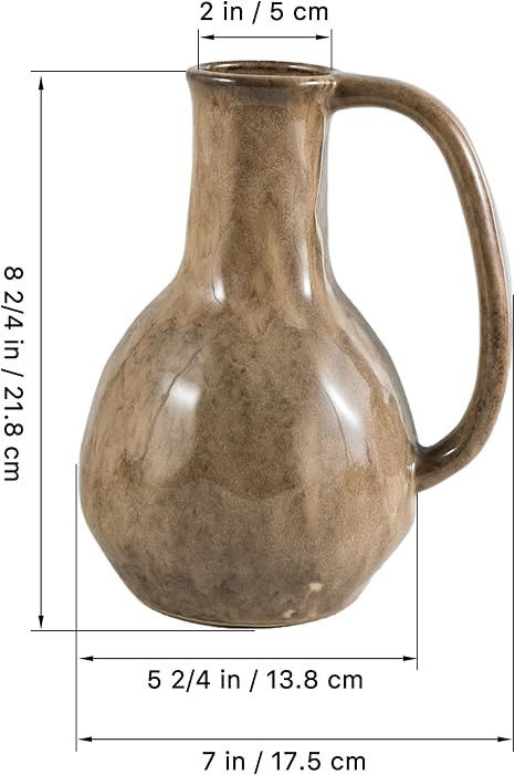 Amazon.com: Mowtanco Decorative Ceramic Vase, Reactive Glazed Color Handle Flower Vases for Home ... | Amazon (US)