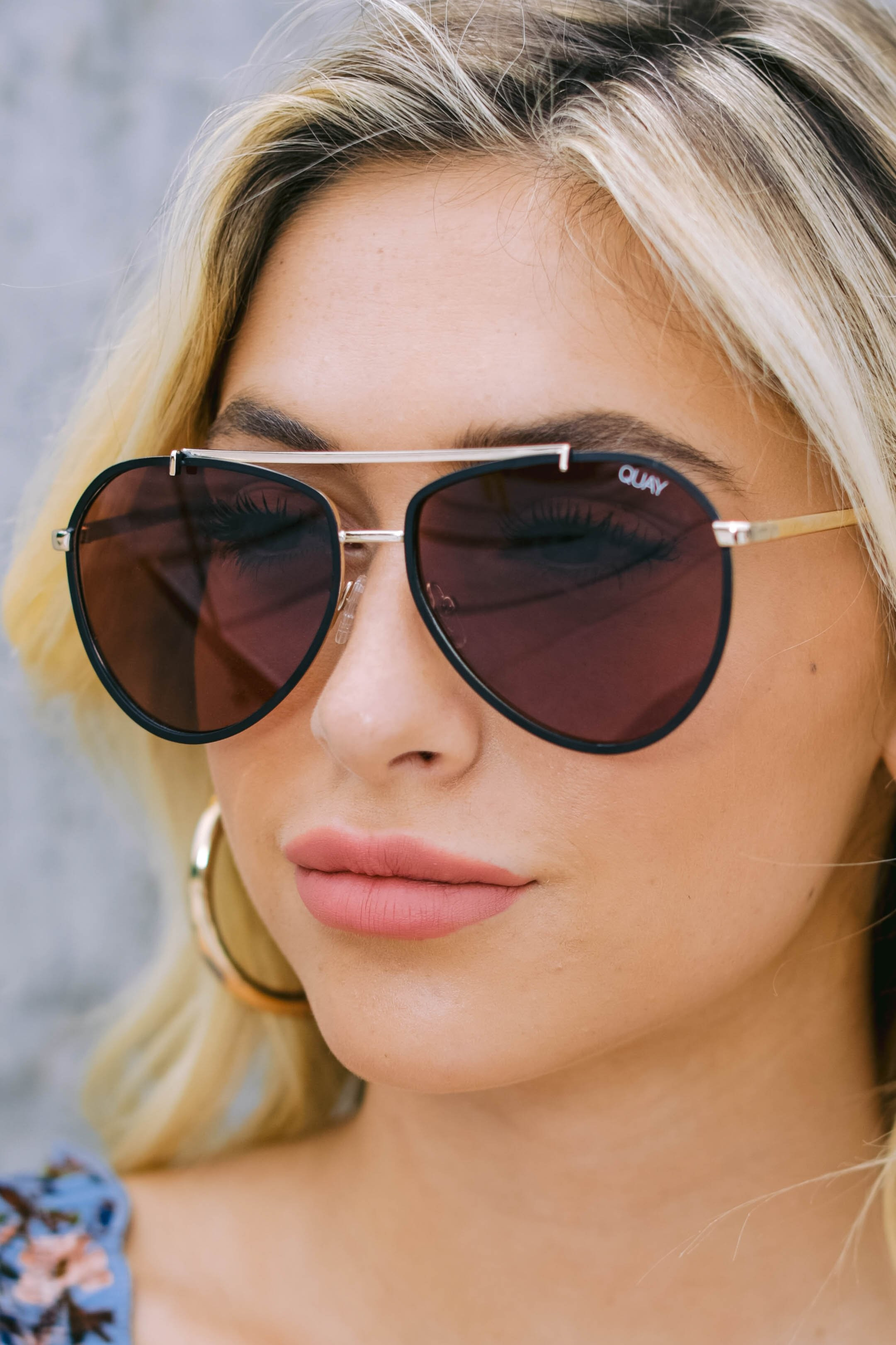 Quay Australia Dirty Habit Gold Brown Sunglasses | Red Dress 
