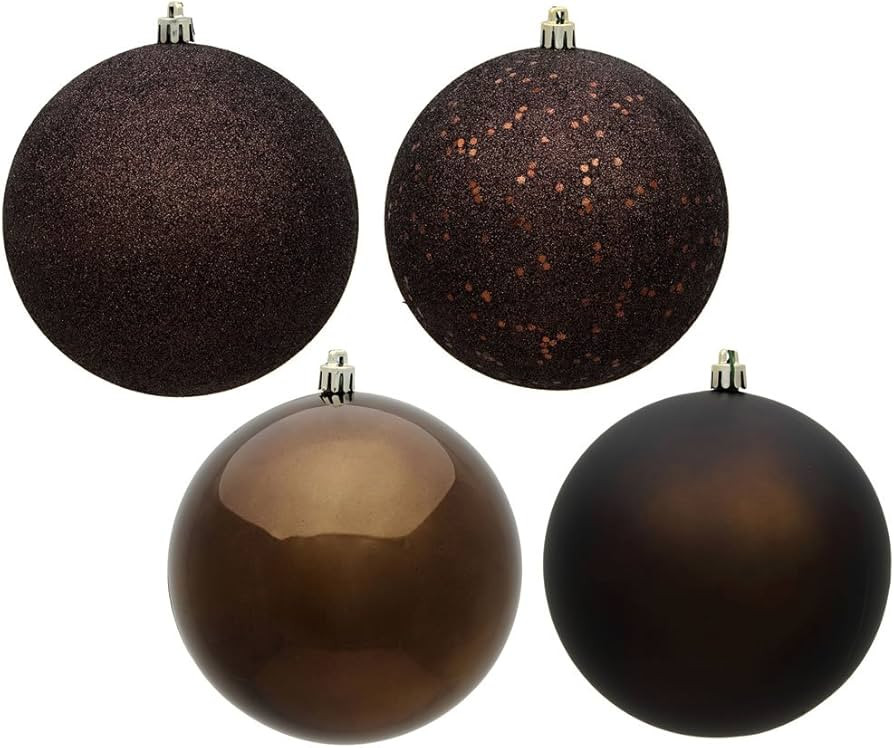 Vickerman 482520-3 Chocolate 4 Assorted Finishes Ball Christmas Tree Ornament (Set of 16) (N59087... | Amazon (US)