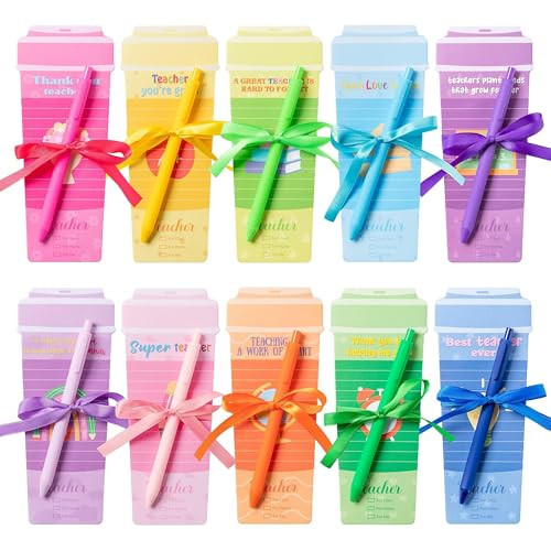 ANGOLIO Teacher Appreciation Gifts 10Sets Thank You Teacher Coffee Cup Notepads with Pens, Self-stick Sticky Note Personalized to Do List Note for School Office Birthday Party Summer Exchange Gifts | Amazon (US)