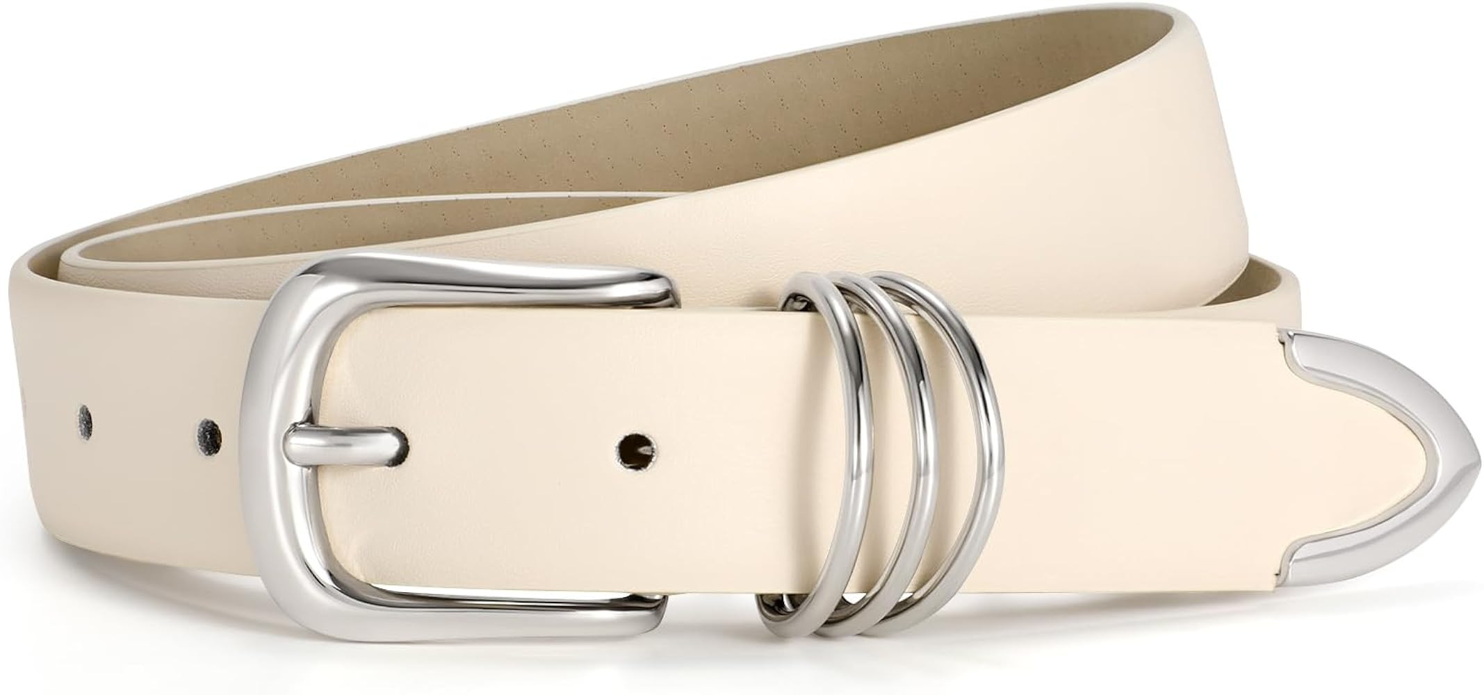 JASGOOD Women Leather Belt Gold Buckle Ladies Elegant Faux Leather Waist Belt for Jeans Pants | Amazon (US)