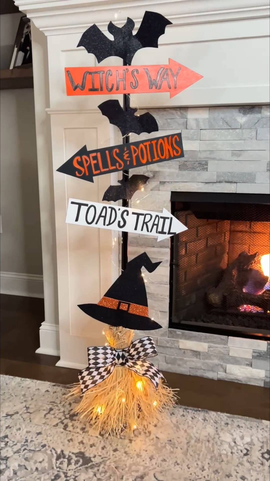 *Halloween DIY* Witch’s Directional Sign Broom! 
The paper towel holder, broomstick, arrows, and zip ties are less expensive at Dollar Tree. Also, Michael’s sells the foam glitter sheets per sheet in black. And Hobby Lobby has black foam glitter sheets per sheet as well. I couldn’t find the orange at either store, but Hobby Lobby does have purple if you want to use that. I did add the black and orange from Amazon here, but they come in a pack of 10. You can always save the remainder for more SPOOKY projects! :)

#LTKSeasonal #LTKHome #LTKdayinmylife