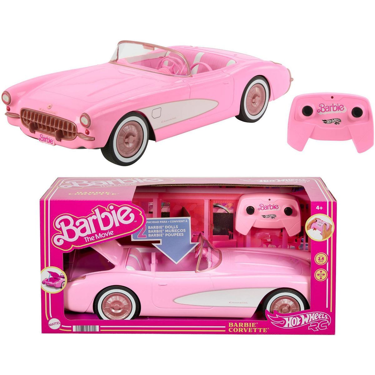 Hot Wheels RC Barbie Corvette Remote Control Car from Barbie: The Movie | Target