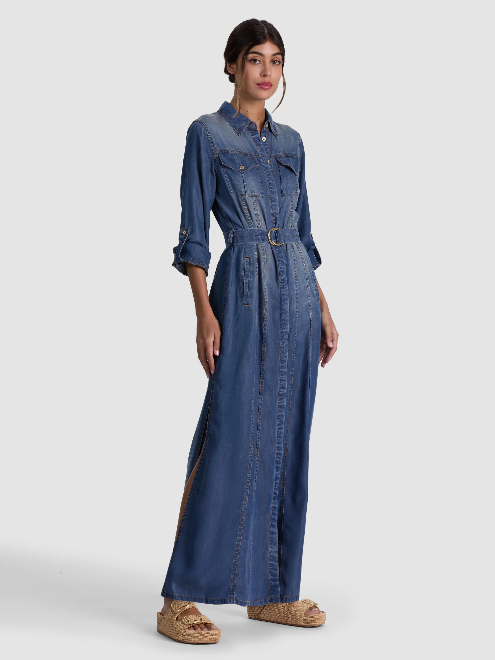 CHASSIDY MAXI DENIM DRESS | Alice + Olivia
