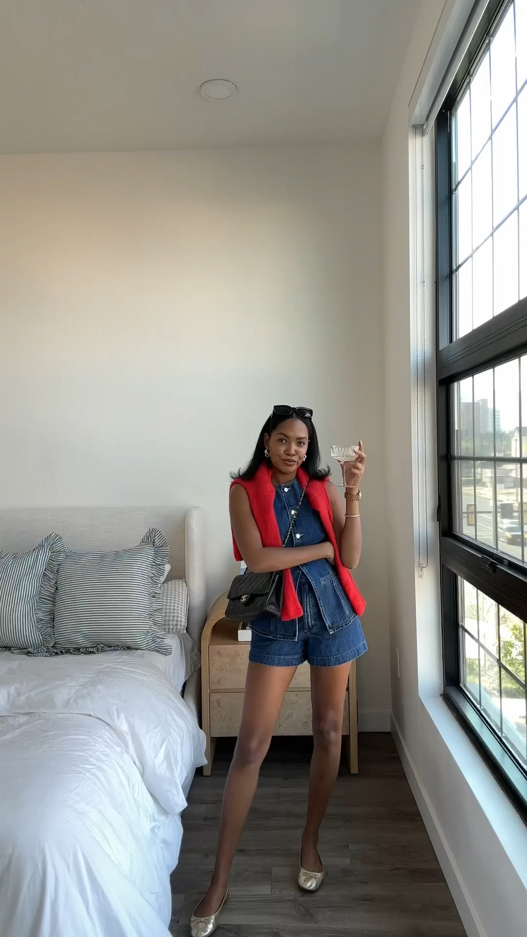 Fall Transitional Outfits | game day ootd, ballet flats, denim on denim, casual outfit, cute set, fall outfit, vintage Chanel, everyday style, autumn outfit, fall outfit ideas, outfit inspo, football game outfit, jean shorts, denim vestt

#LTKStyleTip #LTKShoeCrush #LTKItBag