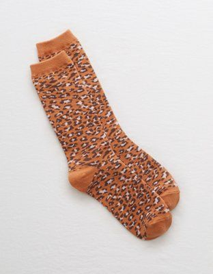 Aerie Leopard Crew Socks | American Eagle Outfitters (US & CA)