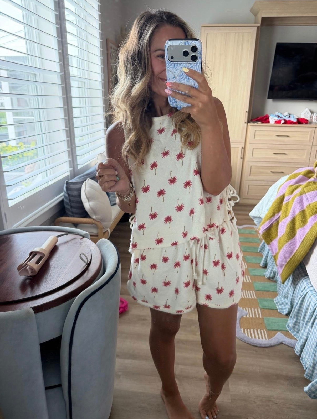 The cutest little summer lounge set ☀️🌴

This matching palm tree set is lightweight, soft, and perfect for vacation, beach mornings, pool days, or just staying comfy at home. I love that it looks put together without even trying, and the palm print gives it the perfect coastal summer vibe.

Everything is linked here! 🤍

matching lounge set, palm tree print, vacation outfit, beach outfit, resort wear, summer lounge set, comfy matching set, travel outfit, poolside outfit, coastal style, casual summer outfit, Amazon fashion, vacation style, beach vacation outfits, summer essentials.