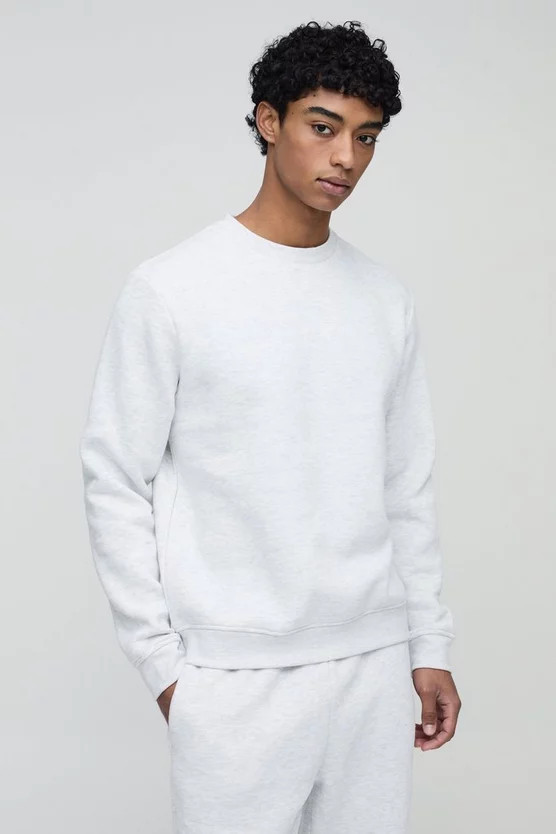 330GSM Basic Regular Fit Crew Neck Sweatshirt | boohooMAN (US & Canada)