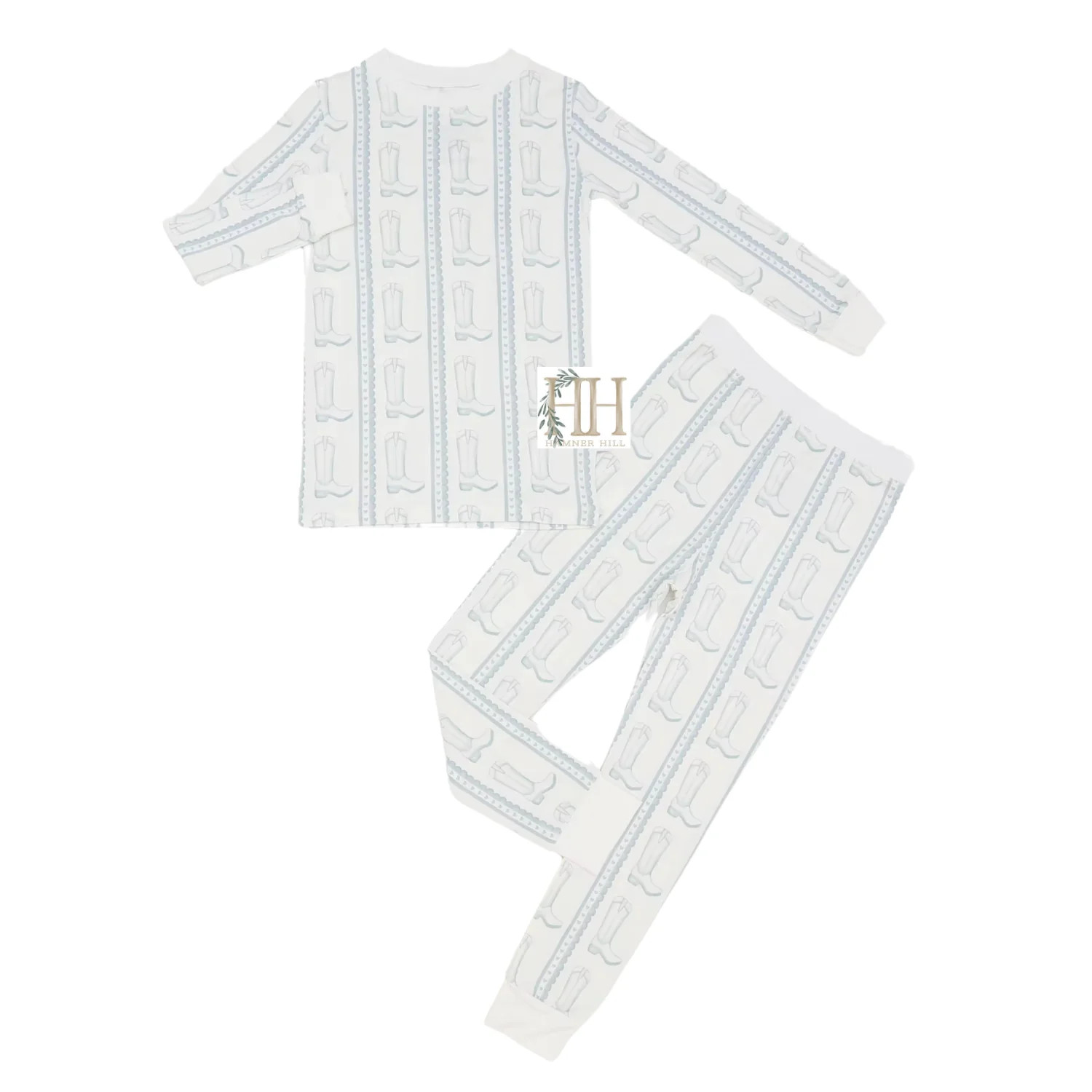 Boys Blue Heart Boot Loungewear Set | Hamner Hill