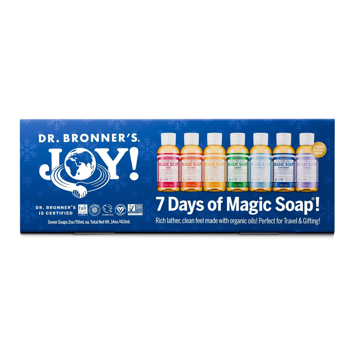 Dr. Bronner's 7 Days of Magic Soap Countdown Gift Set - 14 fl oz | Target