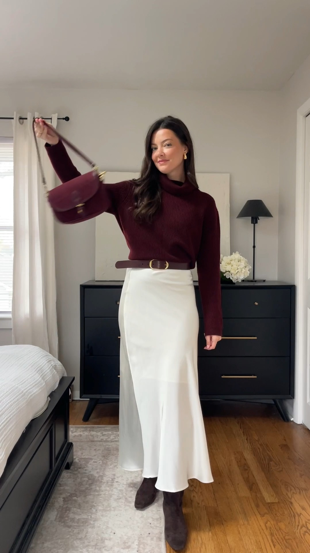 Thanksgiving outfit inspo! I’m wearing a size small in the sweater and XS in the skirt and I’m 5’7”! The suede boots are fab and run true to size  

#LTKWatchNow #LTKCyberWeek #LTKHoliday