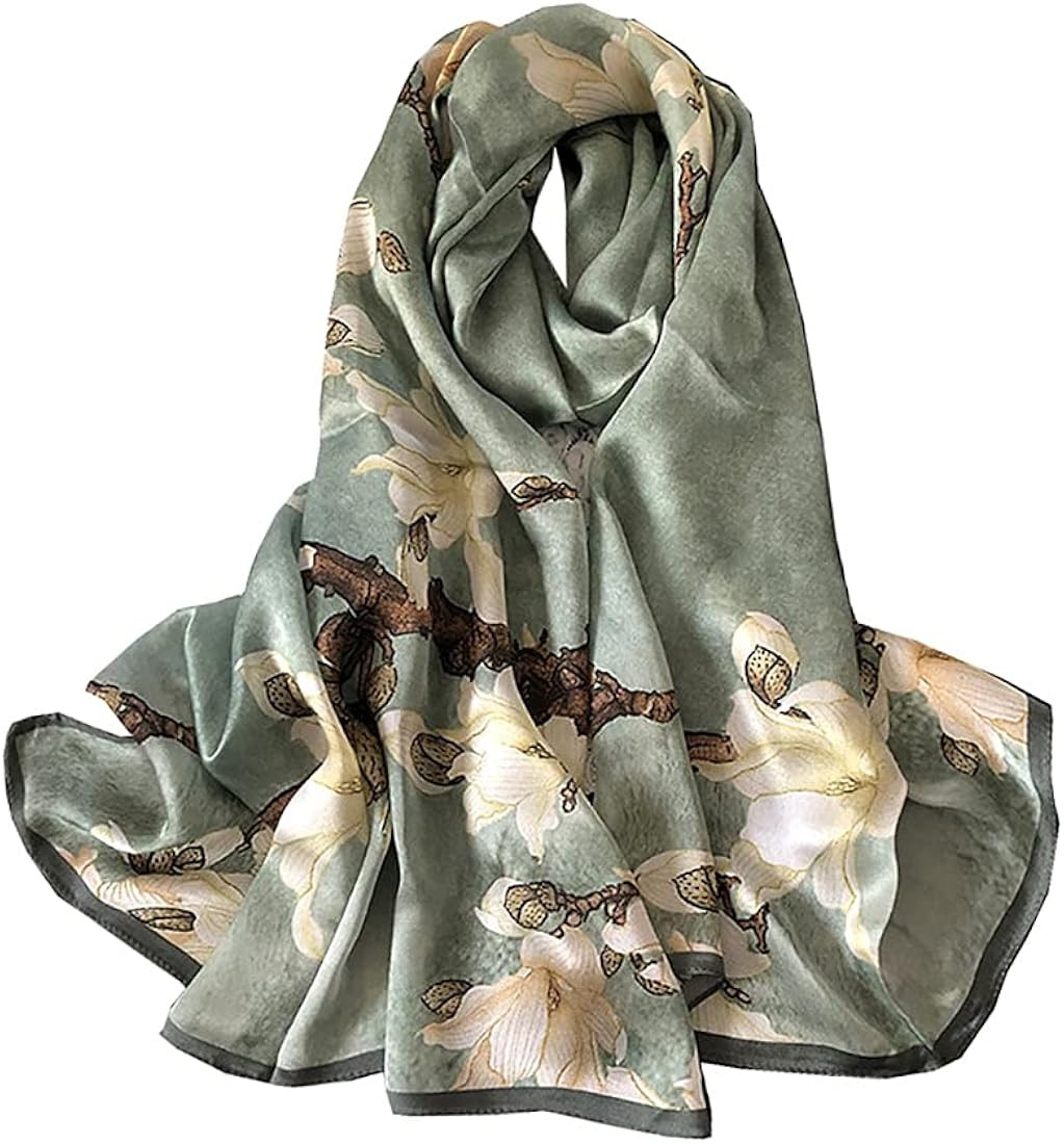 100% Mulberry Silk Long Scarf for Women Large Shawls for Headscarf and Neck- Oblong Hair Wraps wi... | Amazon (US)