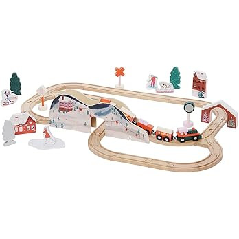 Manhattan Toy Alpine Express 49-Piece Wooden Toy Train Set with Scenic Accessories for Toddlers 3... | Amazon (US)