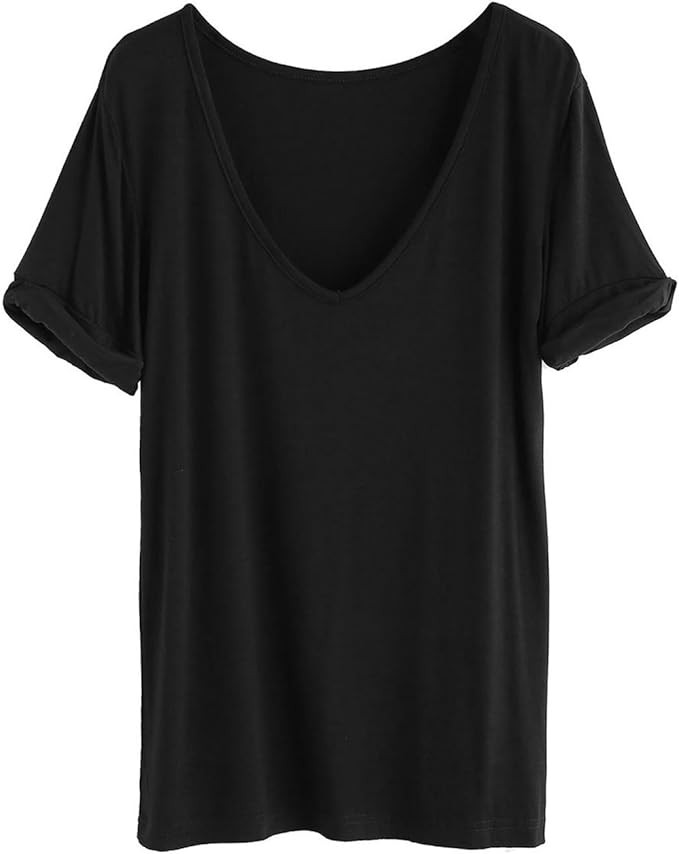 SheIn Women's Summer Short Sleeve Loose Casual Tee T-Shirt | Amazon (US)