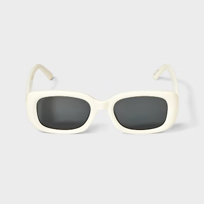 Women's Mid Size Plastic Rectangle Sunglasses - Wild Fable™ Ivory | Target