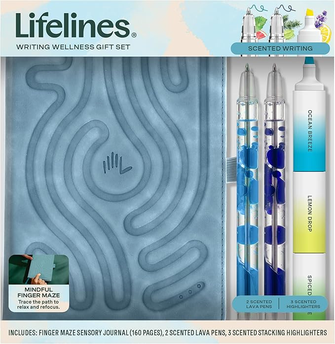 Lifelines Writing Wellness Gift Set - Scented Writing Set Includes Finger Maze Sensory Journal, 3... | Amazon (US)