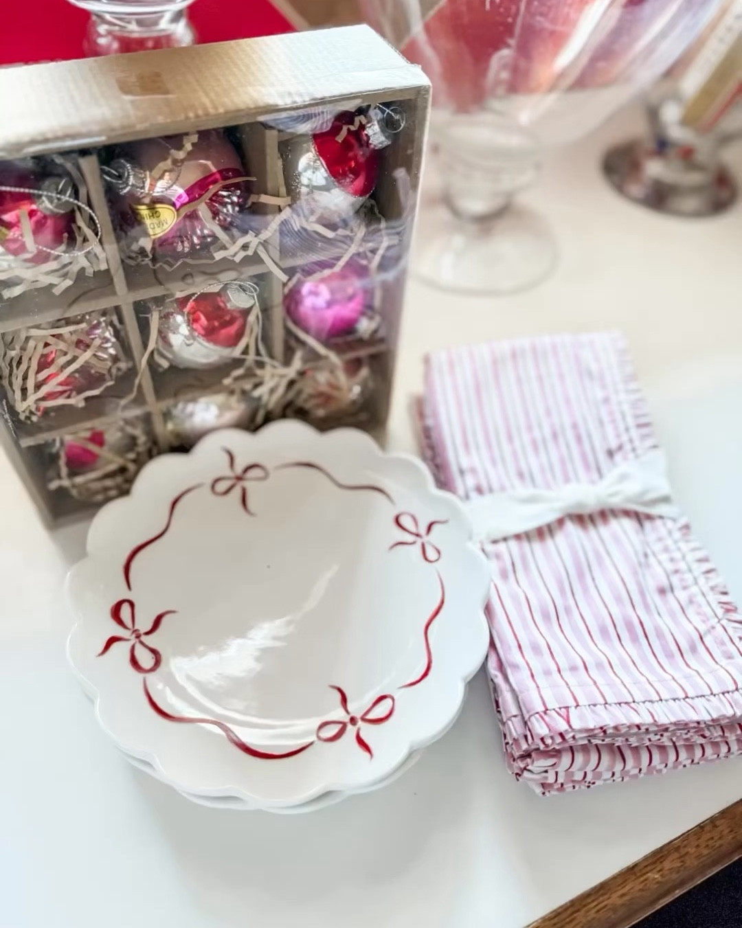 Bows & Ruffles Oh My! 
Rachael’s Festive Finds: Bow Appetizer Plates & Ruffled Edge Napkins
Can’t wait to use these plates and napkins for Christmas! 
Pro Tip: These pieces will work great for Valentines & even 4th of July as well!!!

#LTKHoliday #LTKHome #LTKSeasonal