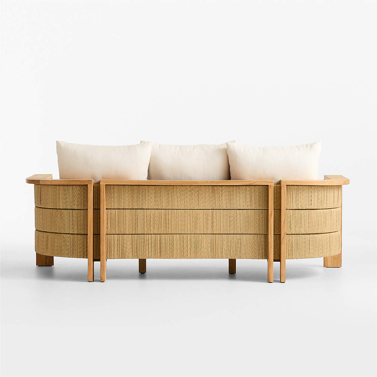 Bali 86" Natural Teak Outdoor Sofa with Nova Glow Sunbrella Cushions | Crate & Barrel | Crate & Barrel