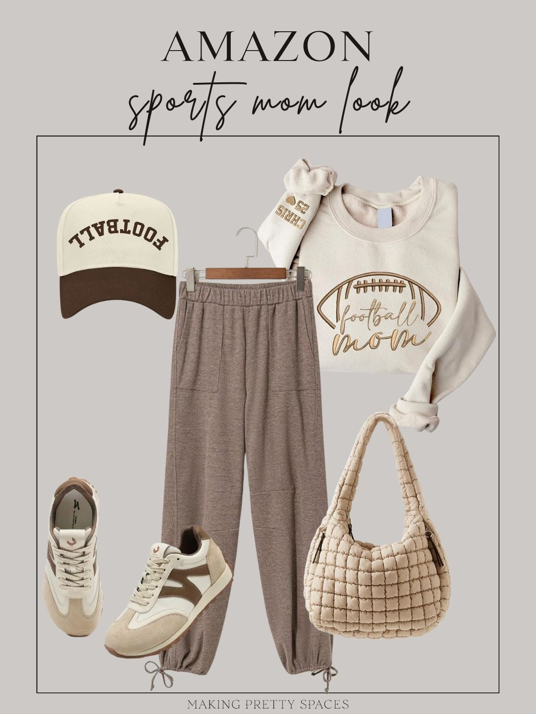Sideline ready in this cozy Amazon sports mom outfit 🏈 Neutral joggers, football mom sweatshirt, sneakers + the cutest cap = effortless game day style. Perfect for Friday night lights or weekend tournaments! 

 #LTKSeasonal #LTKStyleTip #LTKFamily