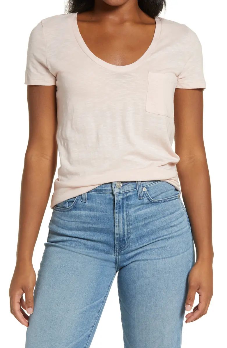 Caslon® Rounded V-Neck T-Shirt | Nordstrom | Nordstrom