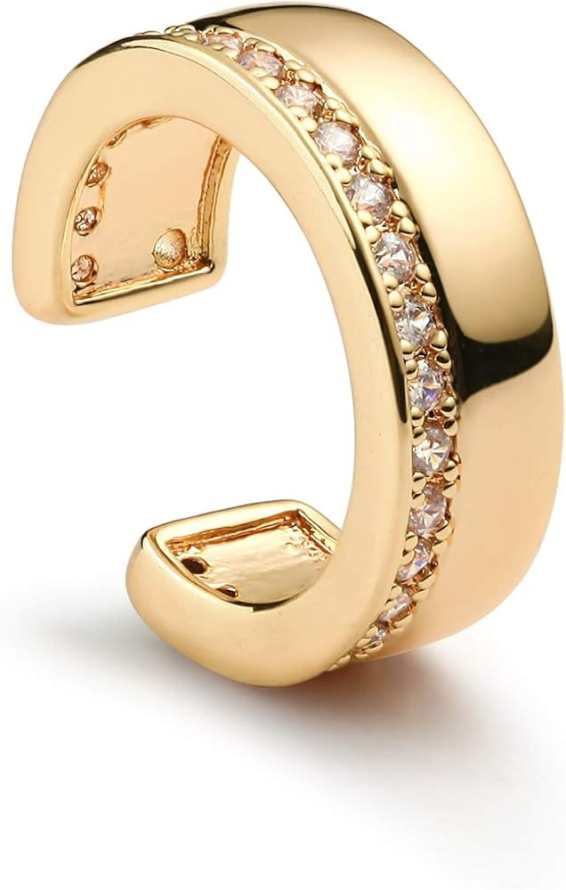 MYEARS Women Ear Cuff Earring Gold Non Pierced Ear Cartilage Clip on Wrap Hoop 14K Gold Filled Ti... | Amazon (US)
