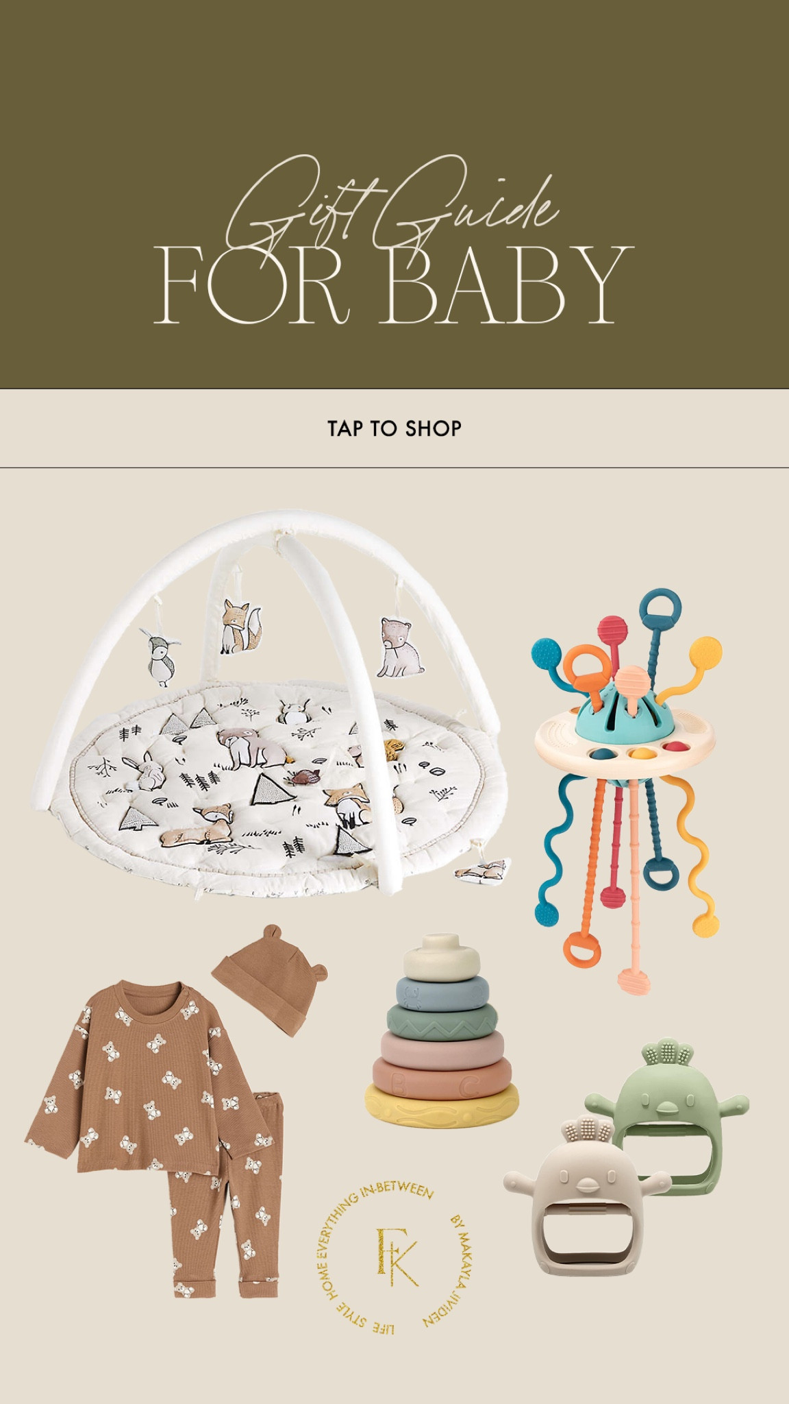 Holiday gift guide: for baby 👶🏻 Items we had for Oliver and loved! This little playmate would be perfect for tummy time 🤎

Baby faves, baby gifts, baby gift guide, holiday guides, gift ideas 

#LTKbaby #LTKGiftGuide #LTKHoliday