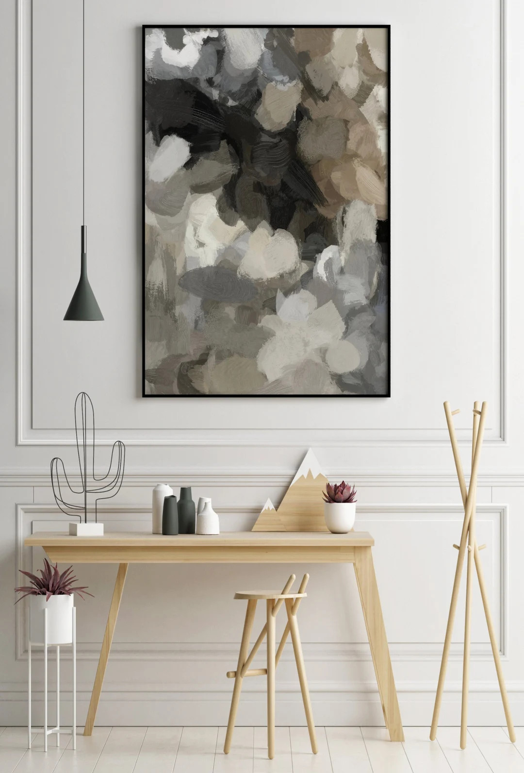 Neutral Wall Art, Large Wall Art, Beige and Black Abstract, Brown Beige Gray Abstract Art, Earthy... | Etsy (US)