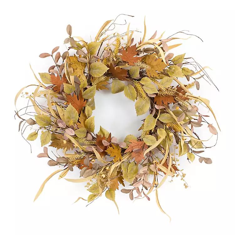 Autumn Leaves and Straw Wreath | Kirkland's Home