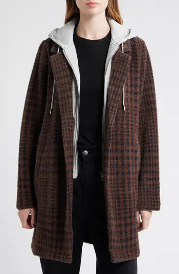 Thread & Supply Plaid Coat with Bib Hoodie | Nordstrom | Nordstrom