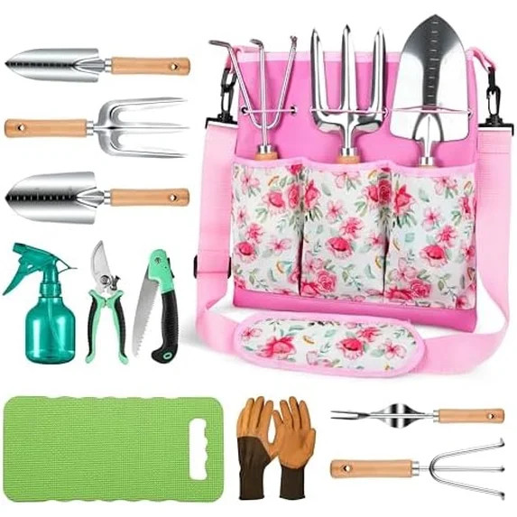 All-in-One Garden Tool Set, 11-Piece Heavy Duty Gardening Tools with Ergonomic Canvas Shoulder Cr... | Walmart (US)