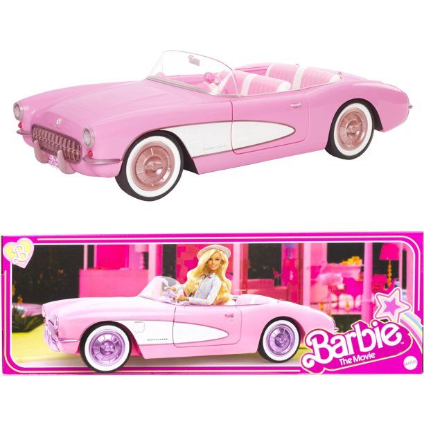 Barbie The Movie Collectible Car, Pink Corvette Convertible | Walmart (US)