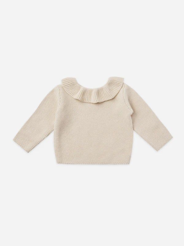 ruffle collar knit sweater | natural | Quincy Mae