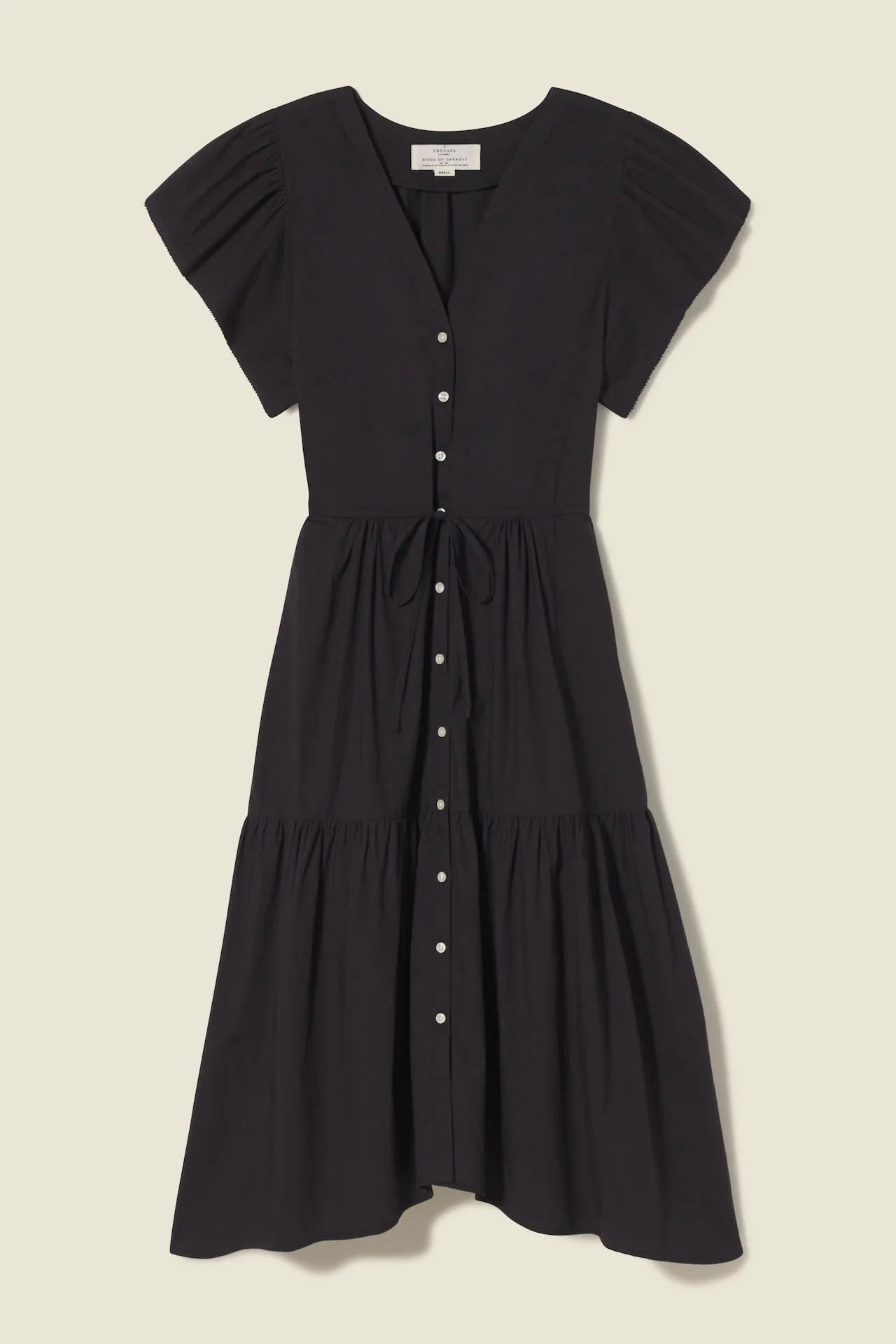 Kristi Dress Black Poplin | TROVATA