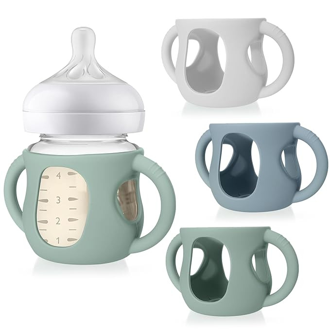 Juome Silicone Sleeves with Handles for Avent Natural Glass Baby Bottle - 3 Pack Anti Breakage Ba... | Amazon (US)