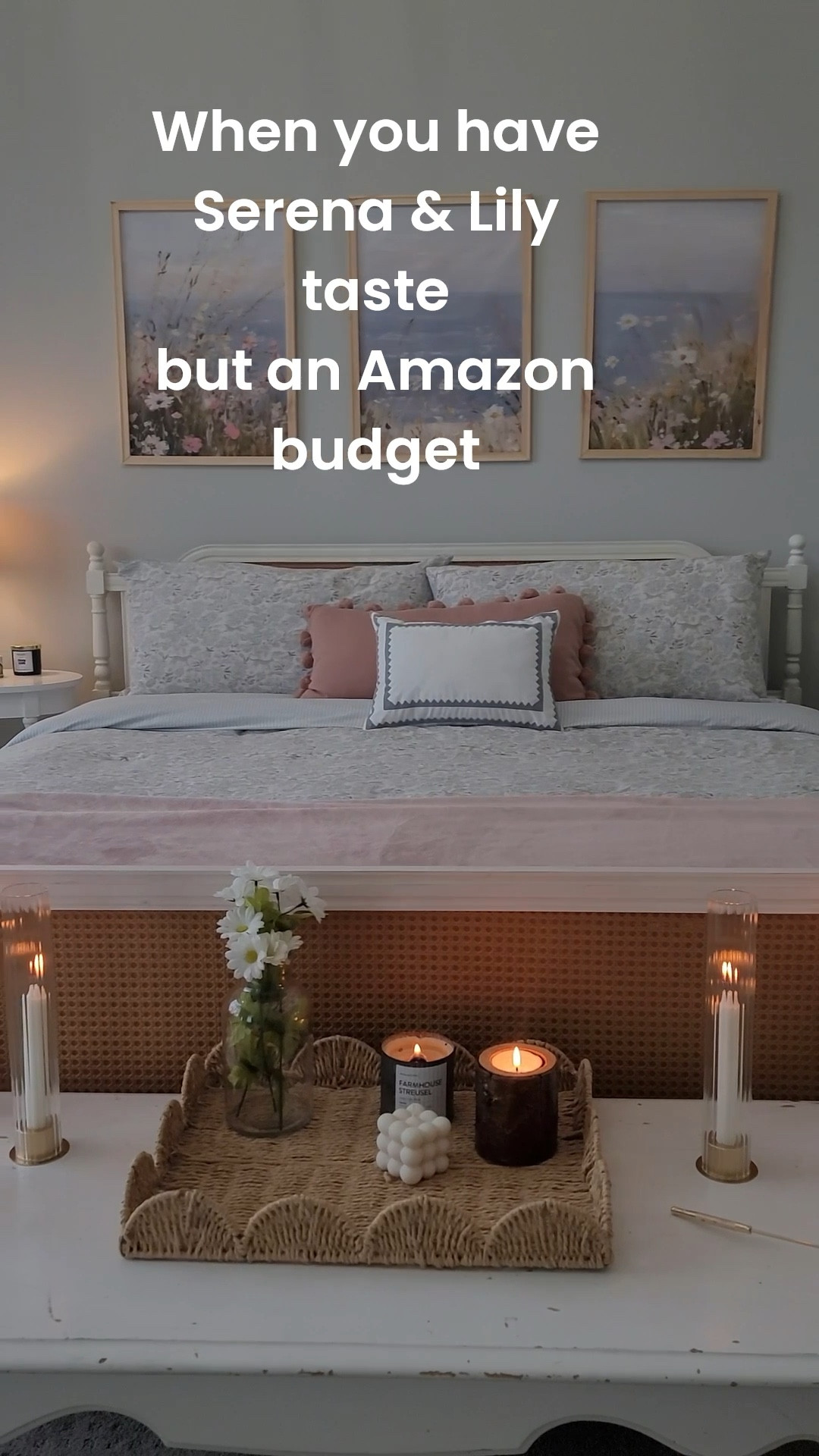 Oh how I wish I could decorate my entire house with Serena & Lily furniture and decor but I cannot. Lucky for me I found this beautiful head and footboard on Amazon. It goes perfectly with our coastal decor. Check out the shopping links for both Serena & Lily pieces as well as all the Amazon pieces in this post.

#LTKStyleTip #LTKHome #LTKSaleAlert